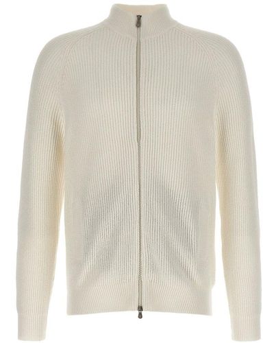Brunello Cucinelli Zip Sweater Sweater, Cardigans - White