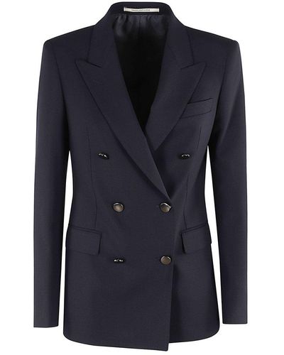 Tagliatore Double Breasted Tailored Jacket - Blue
