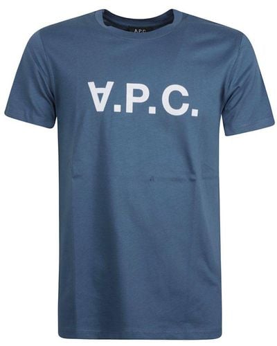 A.P.C. Upside Down Logo Regular T-shirt - Blue
