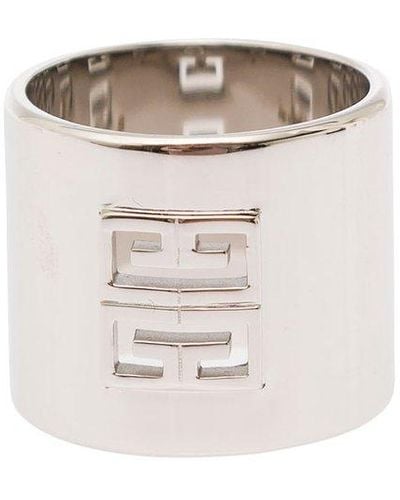 Givenchy Silver Rings With 4g Detail In Brass - White
