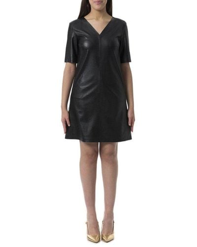 Max Mara V-neck Short-sleeved Mini Dress - Black