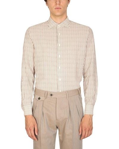 Lardini Striped Long-sleeved Shirt - Natural