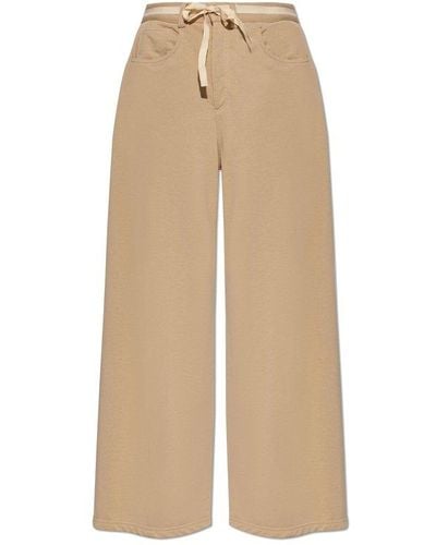 MM6 by Maison Martin Margiela Belted Wide-leg Palazzo Trousers - Natural