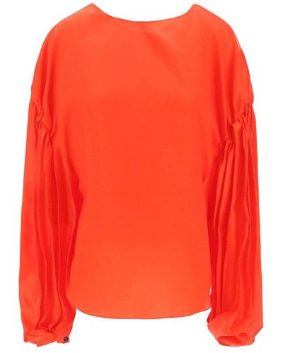 Khaite The Quico Puff-sleeved Blouse - Orange