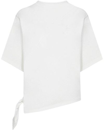 JW Anderson Knot-detail Cotton T-shirt - White