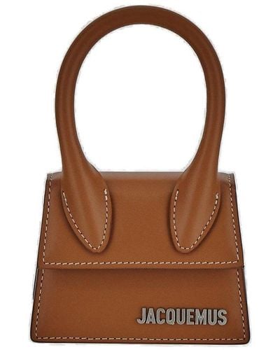 Jacquemus Le Chiquito Logo Lettering Mini Tote Bag - Brown