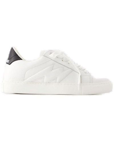 Zadig & Voltaire Logo Printed Lace-up Sneakers - White