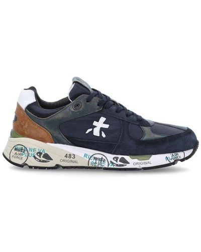 Premiata Mase Patched Low-top Trainers - Blue