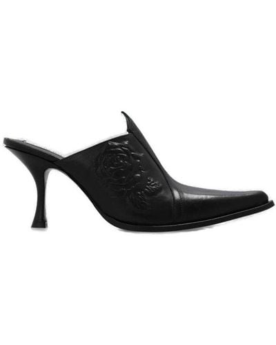 Acne Studios Rose Embossed Pointed-toe Court Shoes - Black