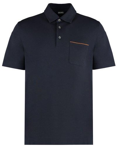 Zegna Cotton Polo Shirt - Blue