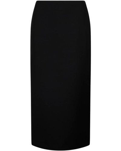 Valentino Crepe Couture Midi Skirt - Black