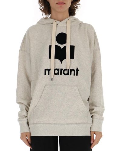 Isabel Marant Logo Hooded Sweatshirt - Gray