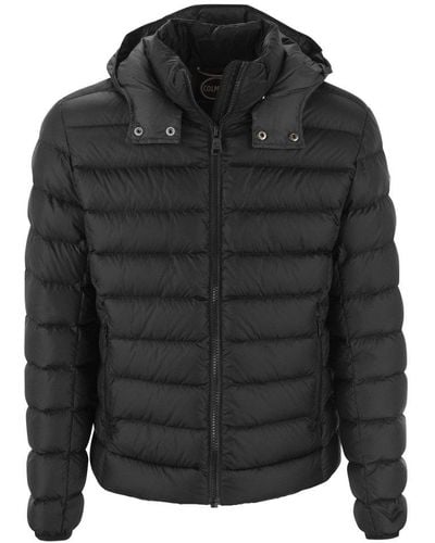 Colmar Long-sleeved Quilted Zipped Hooded Jacket - Black