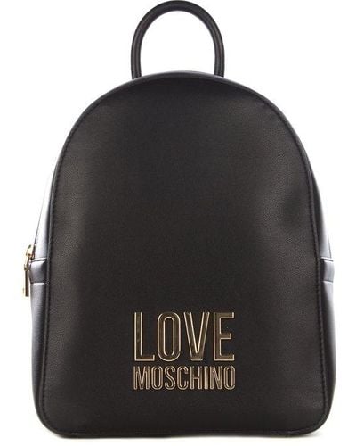 Love Moschino Logo-plaque Backpack - Black