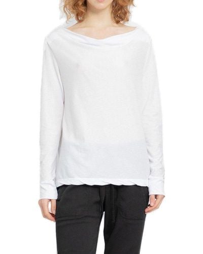 James Perse Cowl Neck Long Sleeved T-shirt - White