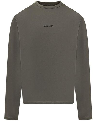 Jil Sander Long Sleeve T-shirts - Gray