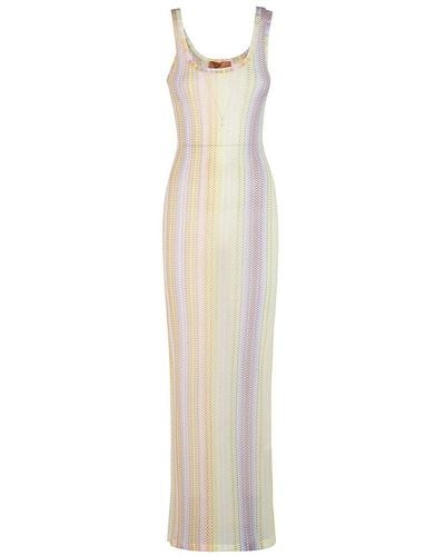 Missoni Zigzag Detailed Sleeveless Dress - White