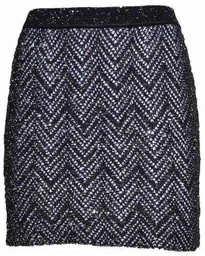 Missoni Zigzag Woven-designed Sequin-embellished Mini Skirt - Blue