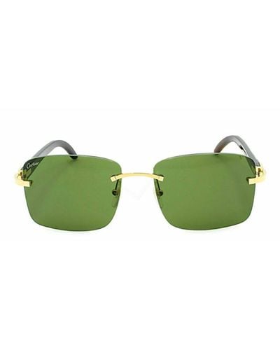 Cartier Rectangle Framed Sunglasses - Green