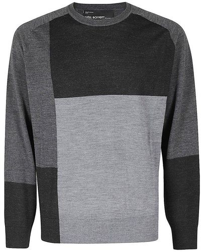 Neil Barrett Colour-block Long Sleeved Sweater - Gray