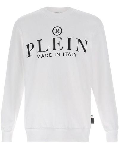 Philipp Plein Logo Printed Crewneck Sweatshirt - White