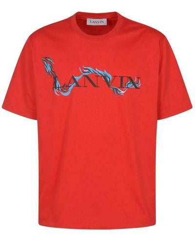 Lanvin Logo Printed Crewneck T-shirt - Red