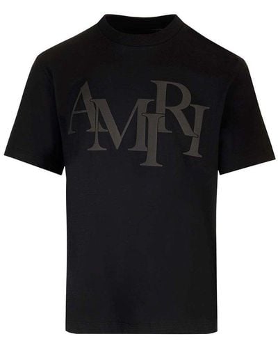 Amiri Logo Printed Crewneck T-shirt - Black