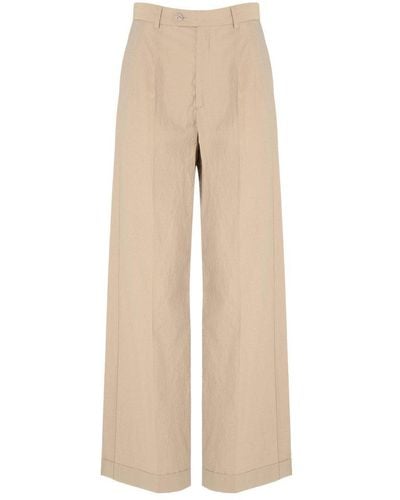 A.P.C. Crepe Straight-leg Pleated Pants - Natural
