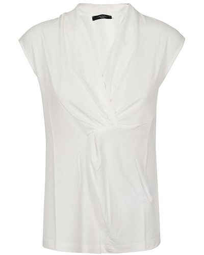 Weekend by Maxmara V-neck Short-sleeved Top - White