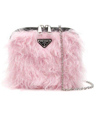 Prada Furry Mini Bag - Pink