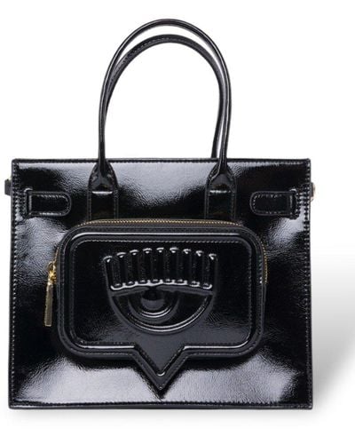 Chiara Ferragni Eyelike Zip-up Tote Bag - Black