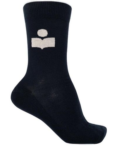 Isabel Marant Long Socks With Logo - Blue