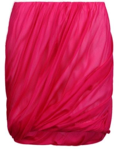 Helmut Lang Short Silk Skirt - Red