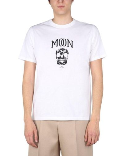 PS by Paul Smith Moon Skull T-shirt - White
