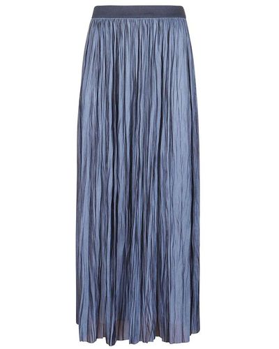 Roberto Collina Wrinkle Detailed Pleated Skirt - Blue