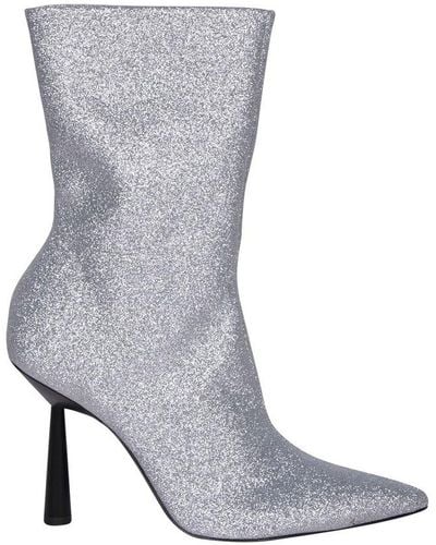 Gia Borghini Pointed-toe Ankle Boots - Grey