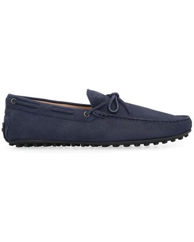 Tod's City Bow-detailed Slip-on Loafers - Blue