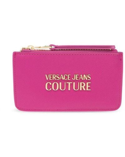 Versace Jeans Couture Card Case With Logo - Pink