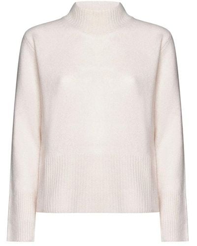 Alysi Mock-neck Knitted Sweater - White