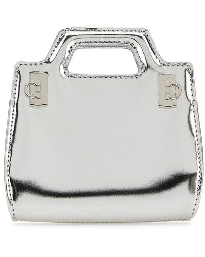 Ferragamo Wanda Chain-linked Micro Bag - White