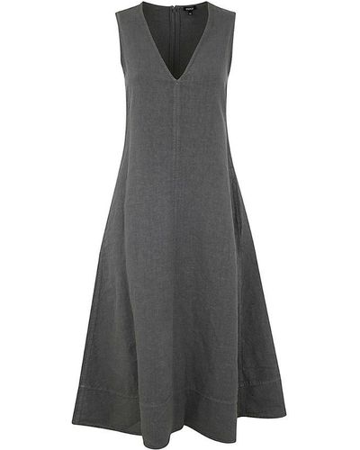 Aspesi Midi Linen Dress 2956 - Gray