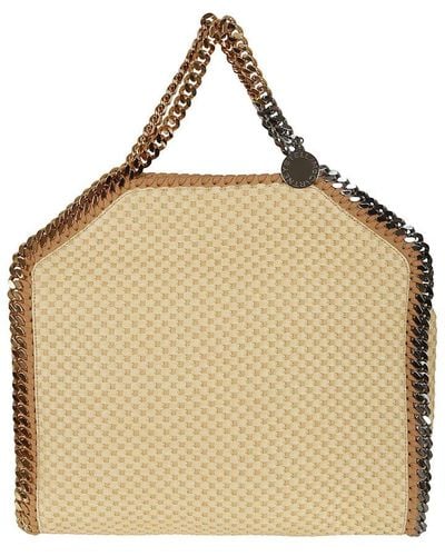 Stella McCartney Logo Plaque Chain Link Shoulder Bag - Natural