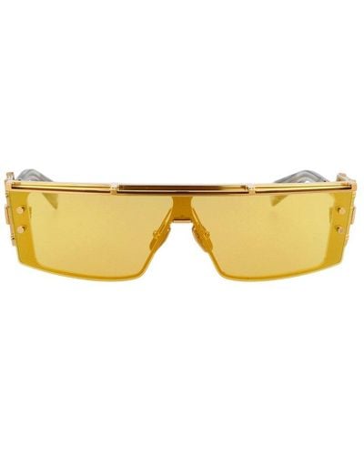 BALMAIN EYEWEAR Wonder Boy Iii Oversized Frame Sunglasses - Yellow