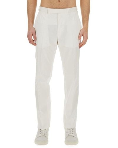Zegna Twill Low-rise Tailored-cut Trousers - White