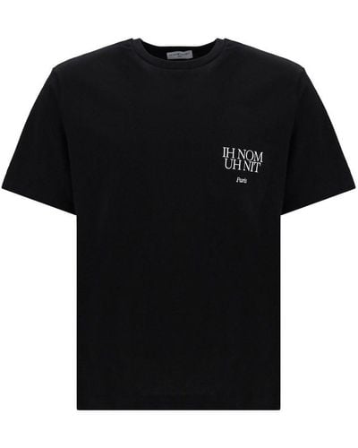 ih nom uh nit Logo Printed Crewneck T-shirt - Black