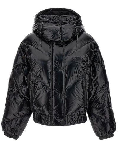 Karl Lagerfeld High Shine Coats, Trench Coats - Black