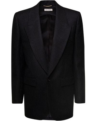 Saint Laurent Single Breasted Tailored Blazer - Black