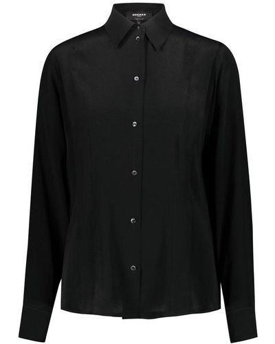 Rochas Button-up Long-sleeved Fitted Shirt - Black