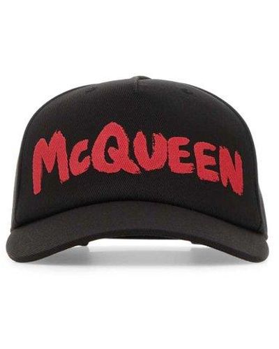 Alexander McQueen Graffiti Logo Printed Baseball Cap - Red