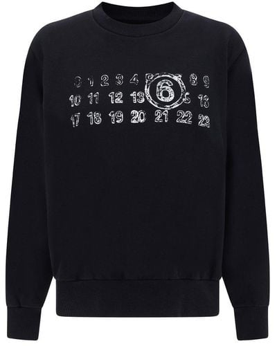 MM6 by Maison Martin Margiela Logo Cotton Sweatshirt - Black